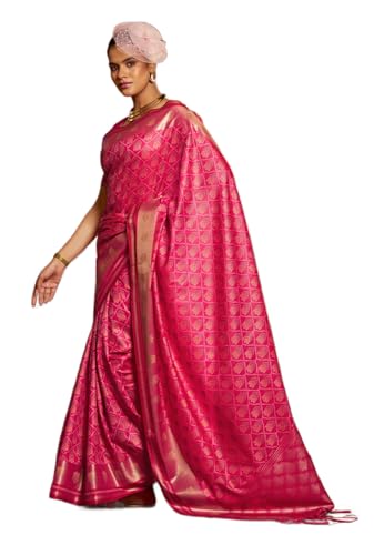 Image of SWORNOF Women's Patola silk saree for Patola festival Wedding silk with rich pallu Design sarees for women with blouse piece