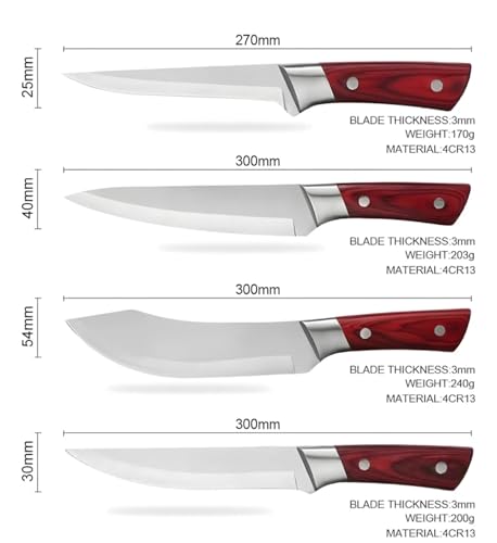 Image of Wizbiz 6Piece Premium Kitchen Knife Set for Home & Professional Use | Multipurpose Chef, Boning, Butcher & Meat Cleaver Knives | Ultra-Sharp Stainless Steel Blades | Ergonomic Wood & Black Handle Set