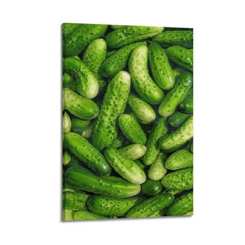 Mini concombres frais tableau décoration murale moderne 50x75 cm