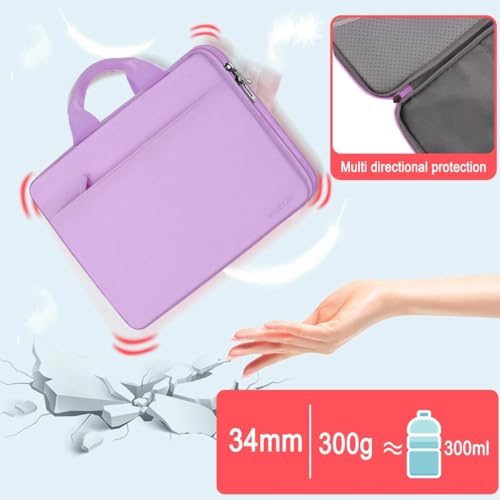 Image of Hseok Laptop Case 13.3-14 Inch Sleeve,TSA Shockproof Computer Handbag,Compatible with MacBook Neo /Pro 14 M5 /M4 /M3 /M2 /M1,All Models 13.3 inch MacBook Air /Pro,XPS 13 /14,Most 13-14 Notebooks,Purple