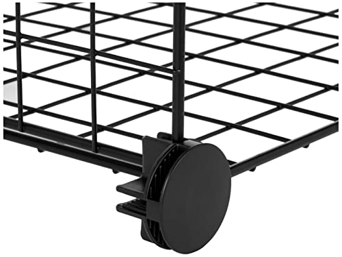 Amazon Basics 6 shelves Cube Interlocking 1 Storage Unit With Metal Wire Mesh, 60 Pounds / 27kg Shelf Maximum Weight Capacity, Black, 37 cm D x 77 cm W x 114 cm H