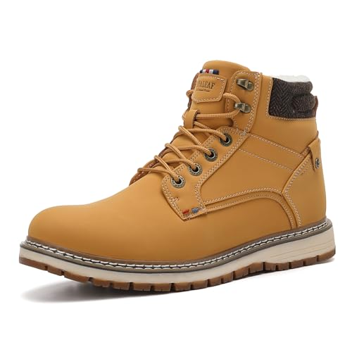 ANALEAF Mens Snow Boots Warm Winter Boots Non Slip Outdoor Fur Lined Shoes
