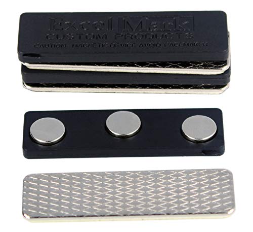 ExcelMark 3 Name Badge Magnets - Magnetic Name Tage Holders with 3 Magnets