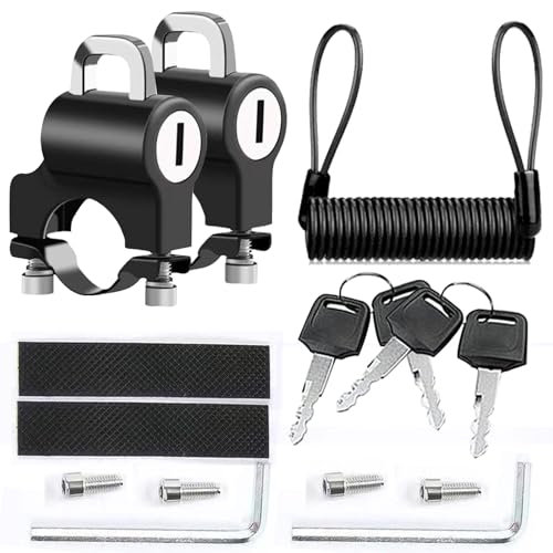 Candado antirrobo para casco de moto, 2 unidades, para bicicleta y casco de moto, con 4 llaves, cerradura universal con 1 cuerda de recordatorio, gadget para motocicletas