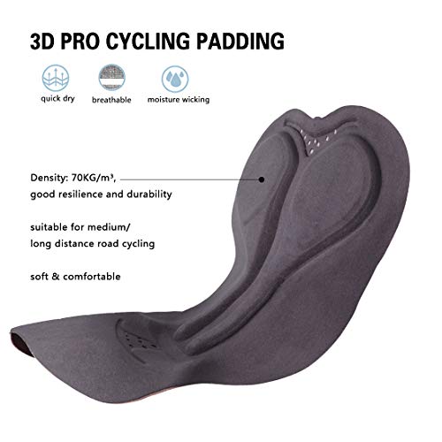 CATENA Men\'s Cycling Bib Shorts 3D Padded Bike Short Breathable Bicycle Tights Black