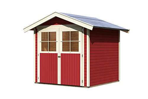 KARIBU Gartenhaus | Harburg 3 | 213 x 217 x 230 cm (BxTxH) | kastanienrot | 19 mm Wandstärke - 57849 KARIBU Gartenhaus | Harburg 3 | 213 x 217 x 230 cm (BxTxH) | kastanienrot | 19 mm Wandstärke