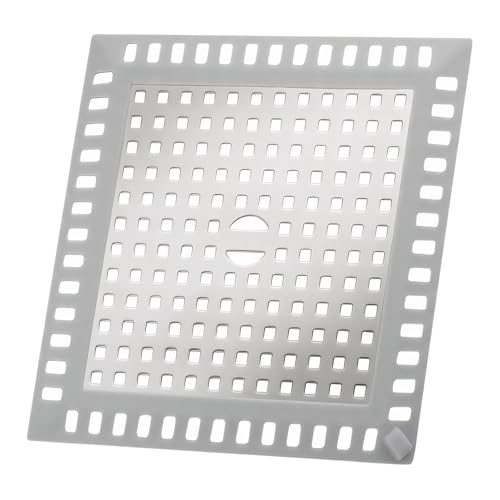 Litinliv Trampa de Ducha Cuadrada, Tapa de Desagüe, Antioxidante, Colador de Pelos, Coladores de Desagüe de Silicona y Acero Inoxidable, Ideal para Cocina y Baño, Plata