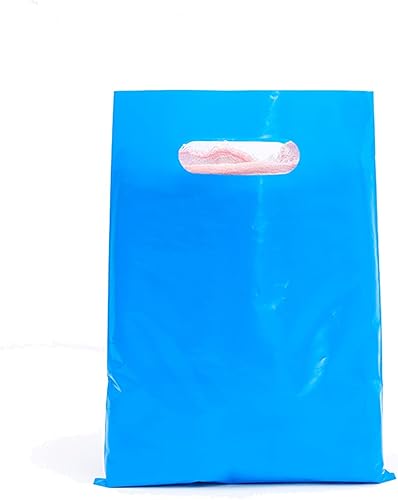 Vista 8 de ysmile Pequeña bolsa de compras de plástico negro para pequeñas empresas Bolsa de mercancía de plástico con asa Poli troquelado para venta al por