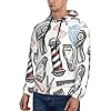MUSM Barber Shop Monochrome Style Print Men'S Hood... #2
