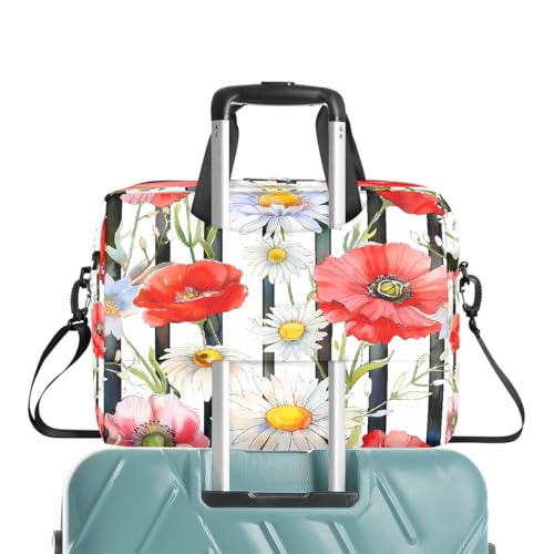 Laptop Bag Daisy Poppy Flower Stripes Laptop Case miniatura 7