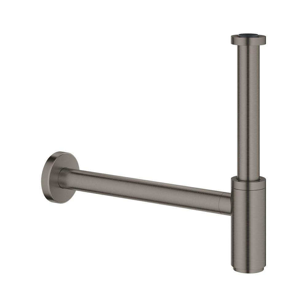 GROHE, Sifone da 1 1/4", sifone per lavandino | Piletta di Scarico Lavabo Scarico in Ottone Tappo a Vite per Pulizia (Antracite, 28912AL0)