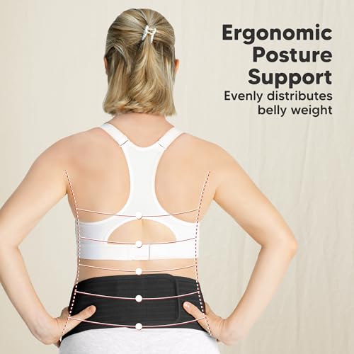 KeaBabies Maternity Belly Band for Pregnancy - Soft & Breathable Pregnancy Belly Support Belt - Pelvic Support Bands (One Size, Midnight Black)