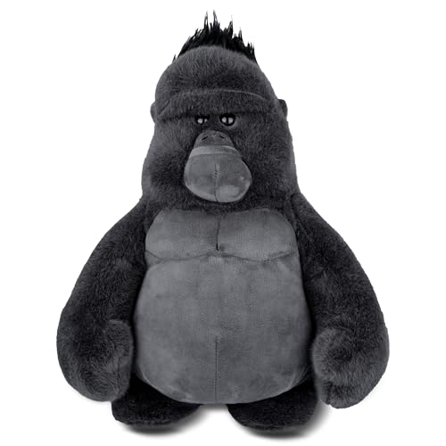 Stuffed Animal Gorilla, Monkey Plush Toys for Boys Kids Womens, 15 Inches Soft Hugging Gorilla Stuffed Animals Gifts Adorable Companion for Birthday Christmas Easter Halloween Room Decoration Black