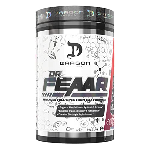 DRAGON PHARMA Dr. FEAAR® Advanced Full-Spectrum EAA Matrix, Supports Muscle Protein Synthesis and Recovery, Enhanced Training Capacity and Performance (30 Servings, Cherry Pomegranate)