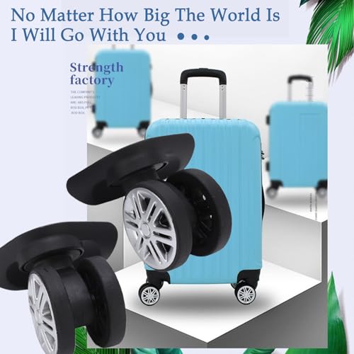 Luggage Suitcase Wheels, 1 Pair Luggage Swivel Wheels Suitcase Swivel Casters Repalcement Mute Double Row Wheels with Multiple Screws (Black, Height 9cm - A19)3