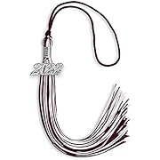 Endea Graduation Mixed Double Color Tassel with Silver Date Drop (Maroon/White, 2022)