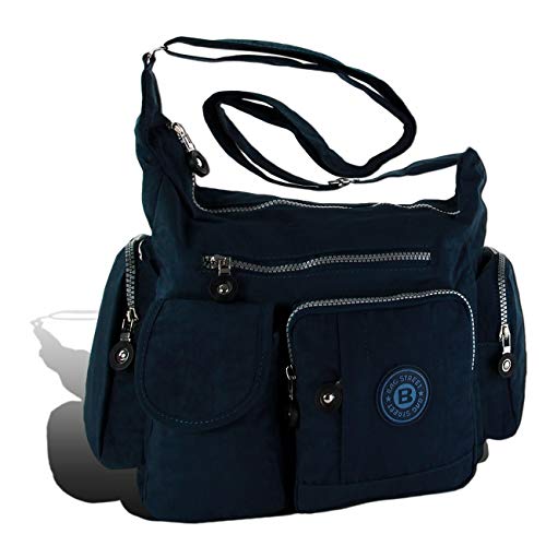 DrachenLeder Torba na ramię kolorowa torebka damska nylon 32x20x12 D4OTJ205X, niebieski, M, Modny