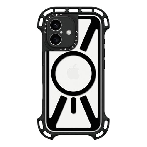 Coque iPhone 16 CASETiFY Ultra Bounce Noir compatible Magsafe antichoc