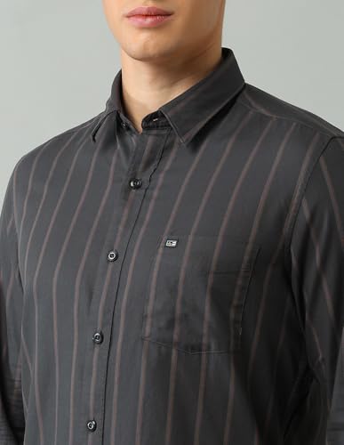 Image of Arrow Sport Men Slim fit Cotton Striped Long Sleeves Spread Collar Shirt