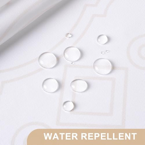 Image of AmazerBath Boho Shower Curtain, Boho Cloth Shower Curtain with 12 Hooks, Hotel Quality Washable Rustic Farmhouse Polyester Fabric Bathroom Shower Curtain Set, 72x72 Inches