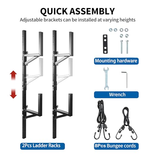 image for TOPTGO Trailer Ladder Rack, Ladder Rack for Trailer Fit for Cargo Open
