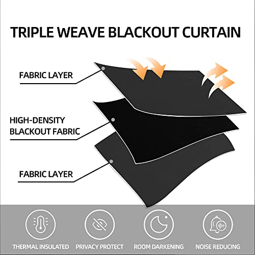 Cucraf CU24002 Black Blackout Curtains 84 Inch Length 2 Panels Set thumb #7