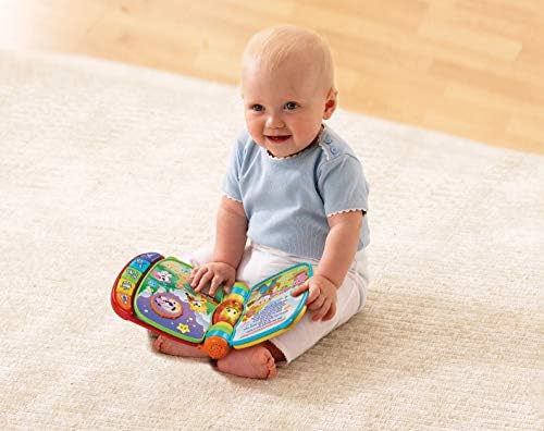 VTech Baby Musical Rhymes Book, Nursery Rhyme Book with 2 Modes of Play, Baby Sensory Toy with Music, Lights and Sound, Baby Book for Language Skills and Reading, Learning Toy for Ages 3 Months +