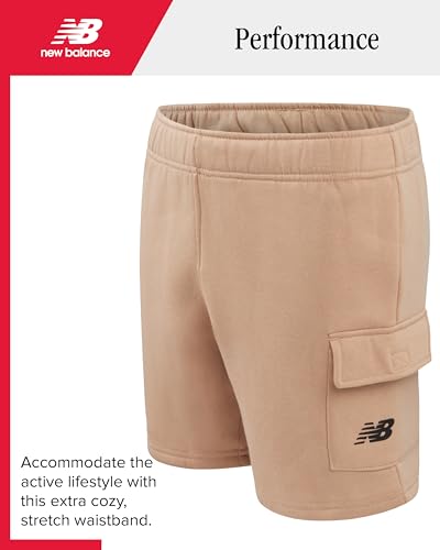 Image of New Balance Boys Shorts Set - 2 Piece Athletic Performance Short Sleeve T-Shirt and Fleece Cargo Sweat Gym Shorts (8-12)
