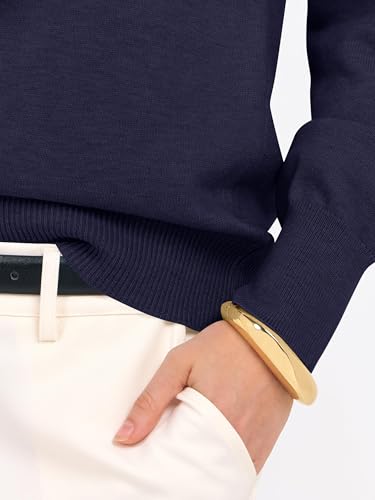 Image of ANRABESS Women Long Sleeve Rolled Neck Fall Lightweight Sweaters Top