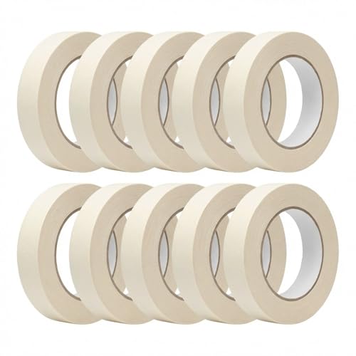 Image of Masking Tape 0.75 inch x 55 Yards x 10 Rolls, White Painters Tape for General Purpose Use, 550 Yards in Total