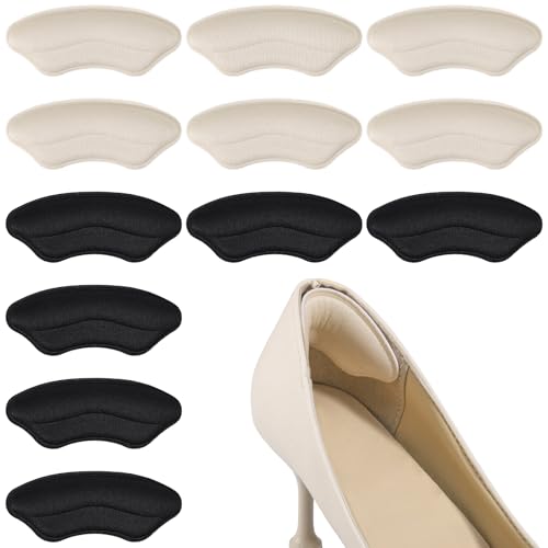 6 Paar Fersenpolster, Antirutsch Fersenschutz Selbstklebend Sneaker Reparatur Patch Fersenpads für die Meisten Arten (Schwarz&Hautfarben)