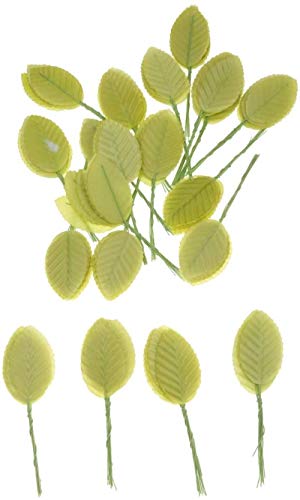 Feuilles de rose artificielle vert clair de 11cm pour vos bouquets de mariage par 200pcs - 3