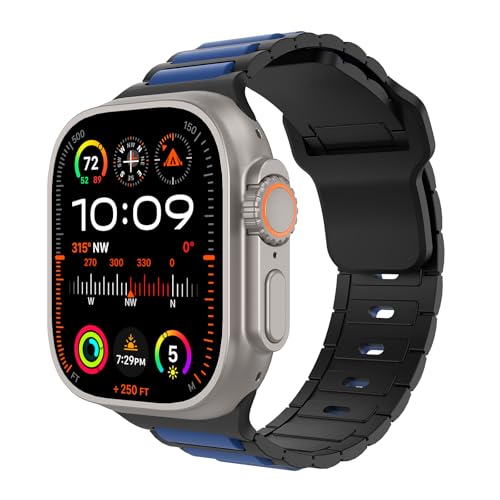 MoKo-Sport-Bands-Compatible-with-Apple-Watch-Ultra-2Ultra-Band-Apple-Watch-Bands-for-Men-Women-49mm-45mm-44mm-42mmSilicone-Replacement-Strap-for-iWatch-Series-9-8-7-6-5-4-SE-Ultra-2-1-BlueBlack 411Kmh9e4oL