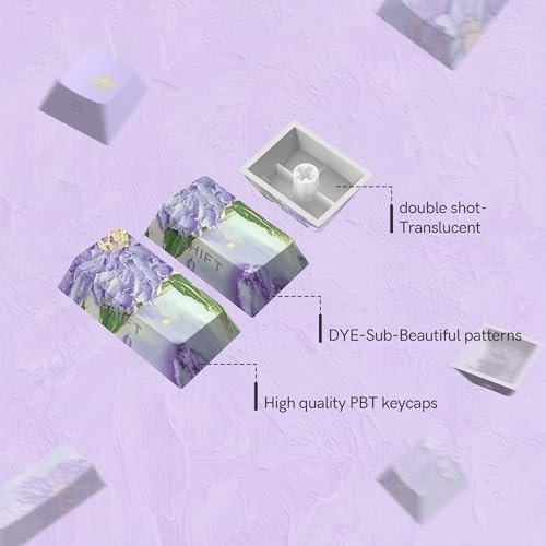 Image of dagaladoo Purple Keyboard keycaps,Double Shot PBT keycaps