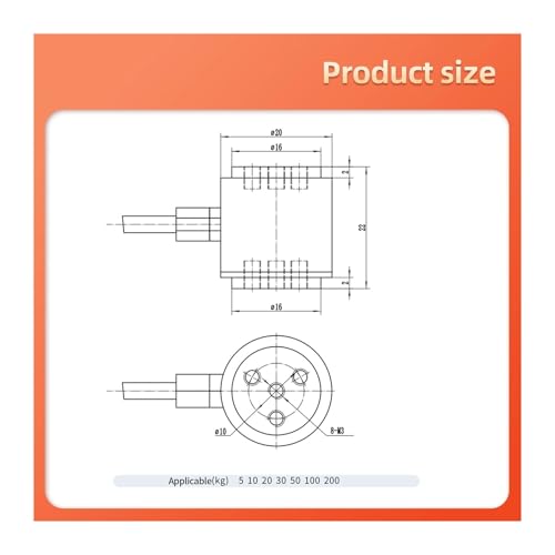 Mesure de la force précise avec ce capteur de pesée colonne traction 200KG - 4