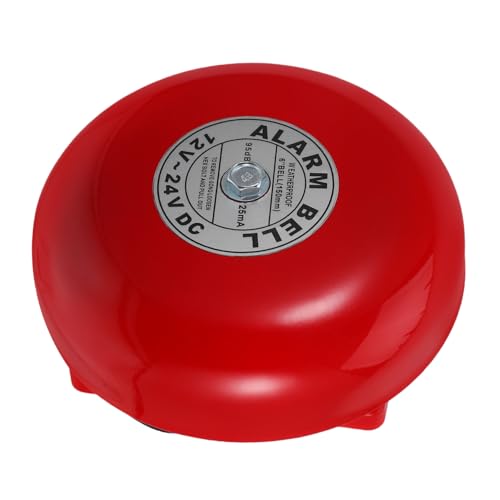 TOPPERFUN Aufzugsalarm notfallklingel Schulglocke Brandmelder Türklingel kabellos Alarmglocken elektrisch Glocke Wecker Notfall-Brandschutzalarm Boxglocke Plastik rot
