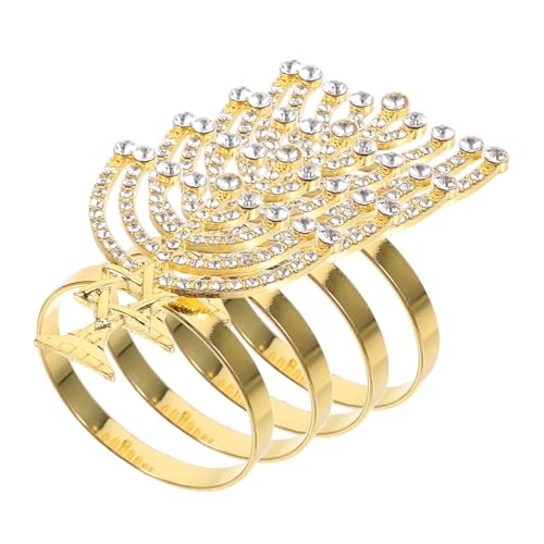 Cabilock 1 Juego Servilleteros Kosher Hebillas para Servilletas De Boda Servilleteros De Perlas Doradas Servilleteros Navideños Dorados Bandas De Servilleta Aleación De Zinc Golden 4 Piezas