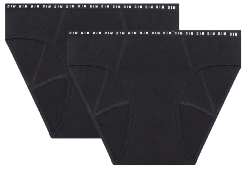 Dim Pack Of 2 Protect Period Knickers, Heavy Flow Women's Black 12/14