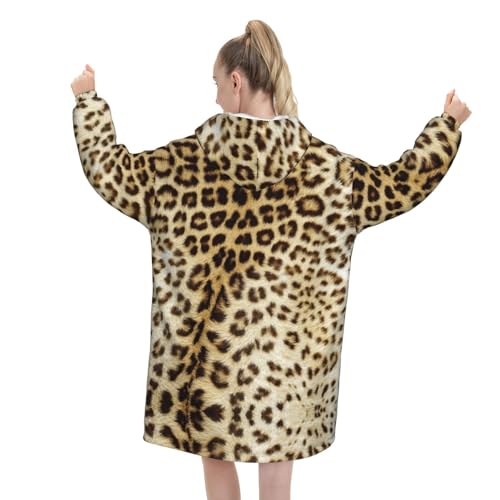Pull-over en flanelle léopard avec capuche oversize douce et épaisse - 6