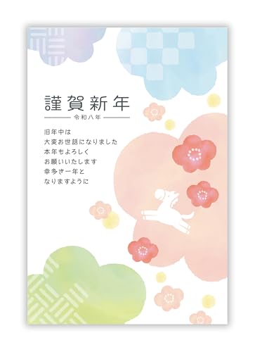 Amazon | 年賀状 2026 ハガキ 10枚 私製はがき【フチなし全面プロ