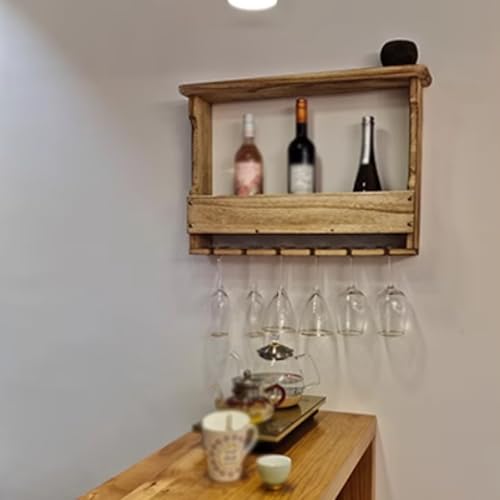 Soporte de vino de madera para pared miniatura 6