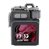 Asixxsix Metall-Bluetooth-Lautsprecher mit HD-Bildschirm, Tragbarer Kabelloser Lautsprecher Bluetooth 5.4, Robuster Reiselautsprecher mit Schnallenhaken für Party, Strand, Zuhause,