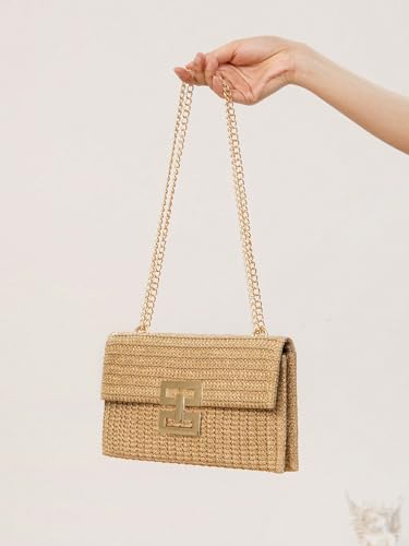 Verdusa Women's Straw Shoulder Bags Woven Clutch Purse Summer Beach Handbags2