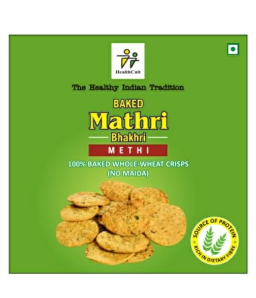 Baked Methi Mathri Bhakhri (500g): No Maida | Crispy Crunchy Healthy Snack | 100% Wheat| Desi Methi Flavour | Vacuum Sealed Pcs for Freshness | Namkeen Mathi (B0CZS24HSQ) Amazon Price History, Amazon Price Tracker