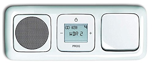 Busch Jäger Unterputz UP Digitalradio 8215 U (8215U) alpinweiß Komplett-Set Reflex SI Lautsprecher + Radioeinheit + Abdeckungen + Wippschalter 2000/6