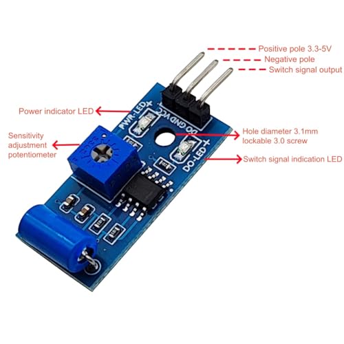 image for Haldzemo SW-420 Normally Close Vibration Sensor Vibration Switch Alarm