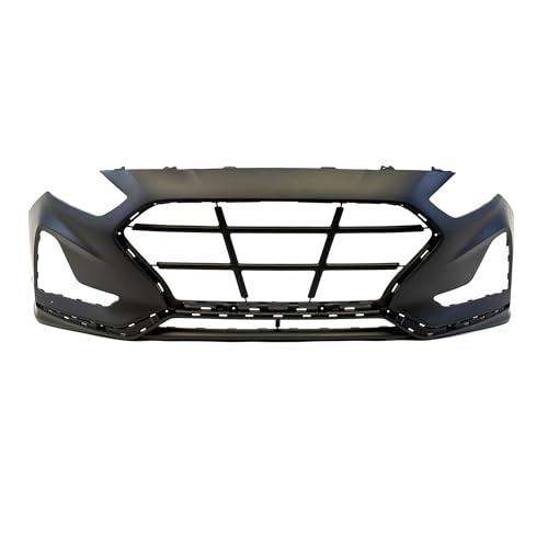 Image of FitParts Compatible with Hyundai Sonata 2018-2019 Front Bumper Cover | Primed, With Fog Light Holes, Hybrid, Ready to Paint, OEM 191275430217, HY1000219