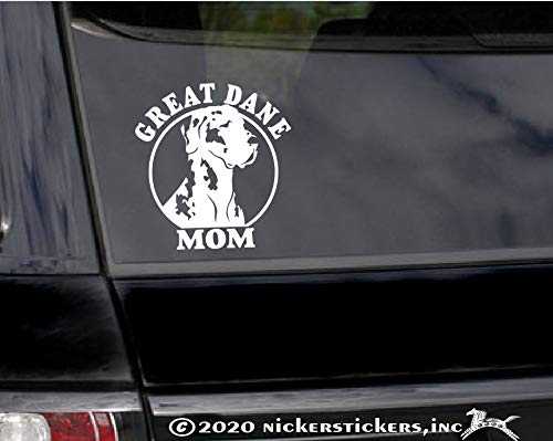 Great Dane Mom | NickerStickers® Harlequin Great Dane Vinyl Window Auto Decal Sticker