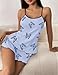 Ekouaer Womens Cami Pajama Sets 2 Piece Cute Print Pjs Soft Tank Top & Elastic Waist Shorts Camisole Lounge Set Blue Butterfly M