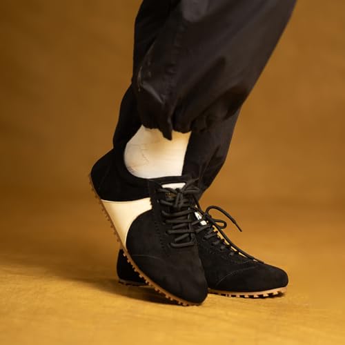 Image of Theater Women Combats Suede Sneakers | Soft Lace-Up Walking Shoes with Cushioned Grip Sole | Lightweight, Stylish & Comfortable Suede Footwear